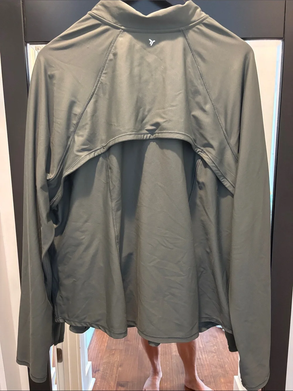 Old Navy Power Soft Athletic Jacket Olive Green Full-Zip Performance
